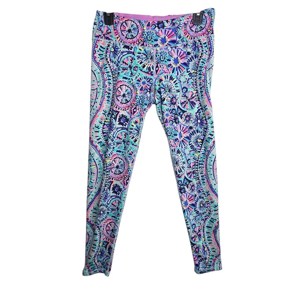 Lilly Pulitzer Weekender Leggings SZ Med UPF 50+ "The Swim" Gym‎ Preppy Resort